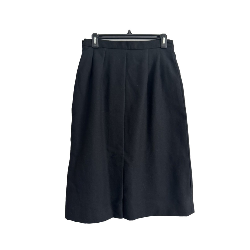 Scottish Wool Skirt Vintage Black 100% Pure Wool Scotland Size 12
